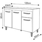 Balcão Com Tampo Anita 120 Cm Branco Moblis