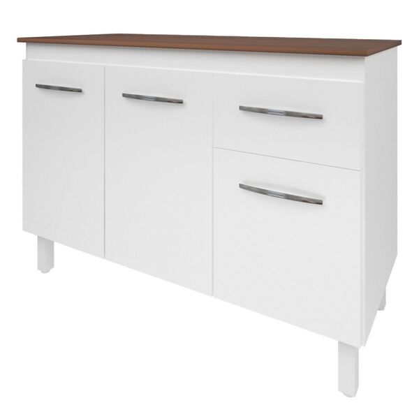 Balcão Com Tampo Anita 120 Cm Branco Savana Moblis