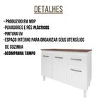 Balcão Com Tampo Anita 120 Cm Branco Savana Moblis