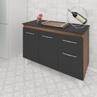 Balcão Com Tampo Anita 120 Cm Savana Preto Moblis