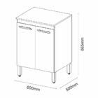 Balcão Com Tampo Bella 2 Portas 0,60 Ter/ Naturaly - Moveis A