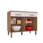 Balcão Com Tampo Bella 2 Portas 2 Gavetas Carvalho/ Off White