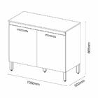 Balcão Com Tampo Bella 2 Portas Terraro/ Naturally - Moveis A