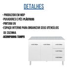 Balcão Com Tampo Bianca 120 Cm Branco Moblis