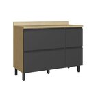 Balcão Com Tampo Cairo Casamia Louro Freijo/grafite