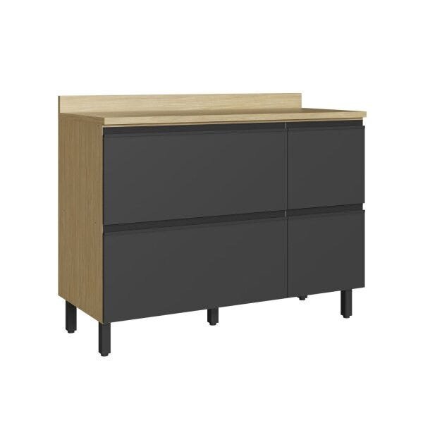 Balcão Com Tampo Cairo Casamia Louro Freijo/grafite