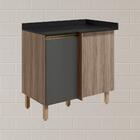 Balcao Com Tampo Canto Reto Mdf Kali 12227 Nicioli