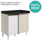 Balcao Com Tampo Canto Reto Mdf Kali 12227 Nicioli