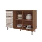 Balcão Com Tampo Carol 120 2 Portas E 3 Gavetasl Montana Elmo