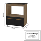 Balcao Com Tampo Cooktop 4 Bocas 75cm 9440 Mobbs