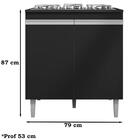 Balcao Com Tampo Cooktop 79 Cm 2 Portas Andreia Reajl