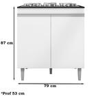 Balcao Com Tampo Cooktop 79 Cm 2 Portas Andreia Reajl