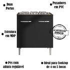 Balcao Com Tampo Cooktop 79 Cm 2 Portas Catarina Reajl