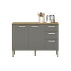 Balcão Com Tampo Cozinha Lumini 3 Portas E 2 Gavetas