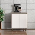 Balcão Com Tampo E 2 Portas Petra Cor Cappuccino Off White Po