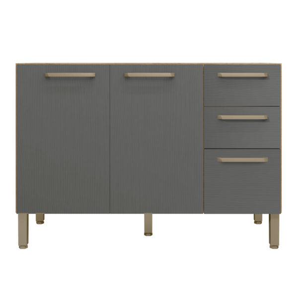 Balcão Com Tampo E 2 Portas Riga Freijó Gris