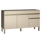 Balcão Com Tampo E 3 Portas Leicester Vanilla