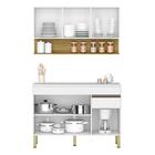 Balcao Com Tampo E Armario Aereo 120 Cm Line Ktp