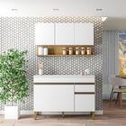 Balcao Com Tampo E Armario Aereo 120 Cm Line Ktp