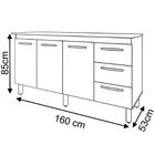Balcão Com Tampo Emily 160 Cm Savana Moblis