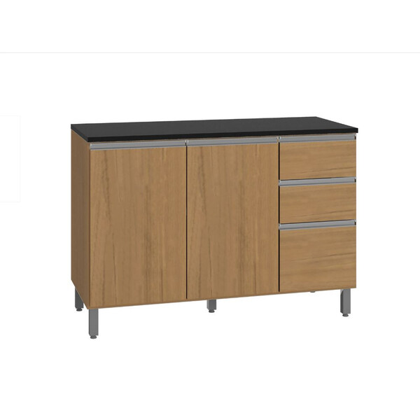 Balcão Com Tampo Evidence 3 Portas 2 Gavetas Mdp Poliman Móve