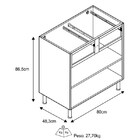 Balcão Com Tampo Evidence Aço 80cm 2 Gavetas Branco/preto - B