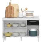 Balcão Com Tampo Milão 120cm 3 Portas Branco/preto - Lumil Mó