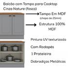 Balcao Com Tampo Para Cooktop 2p 80cm Americana Henn