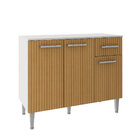 Balcão Com Tampo Para Cozinha Madri 105 X 83 Cm 3 Portas 1 Ga