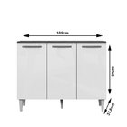 Balcão Com Tampo Suelen 3 Portas Aramóveis