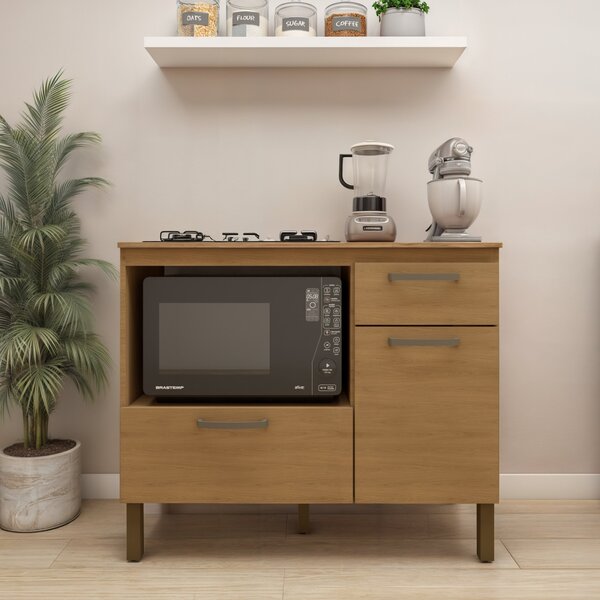 Balcão Cooktop 2 Portas 1 Gaveta Teresina  Cinamomo