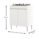 Balcão Cooktop 2 Portas 2 Prateleiras Branco - Moville