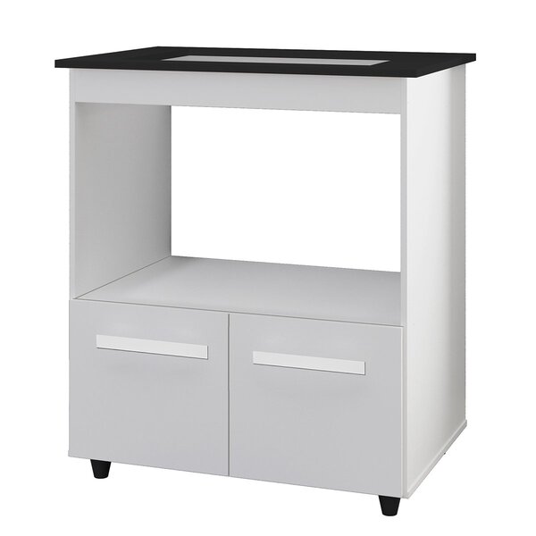 Balcão Cooktop 2 Portas 4 Bocas Mdp Com Pés Eliana Branco