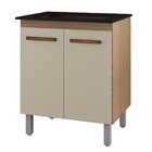 Balcão Cooktop 2 Portas 5 Bocas Mdp Uv Pés Reguláveis Jasmim