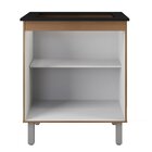 Balcão Cooktop 2 Portas 5 Bocas Mdp Uv Pés Reguláveis Jasmim