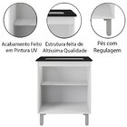Balcão Cooktop 2 Portas 5 Bocas Mdp Uv Pés Reguláveis Jasmim