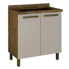 Balcão Cooktop 2 Portas 80 Perola Ipe/off White