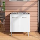 Balcão Cooktop 2 Portas Catarina Branco 1768 Ajl Móveis
