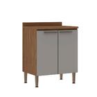 Balcao Cooktop 2 Portas Com Tampo Ebano / Fendi