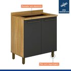 Balcão Cooktop 2 Portas Tarantela Valdemóveis Cinamomo/grafite