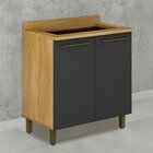 Balcão Cooktop 2 Portas Tarantela Valdemóveis Cinamomo/grafite