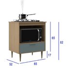 Balcão Cooktop 4 Bocas 60 Cm Pérola Nogal/ Cinza