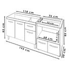 Balcao Cooktop 4 Bocas E Pia 120cm Branco Mobbs
