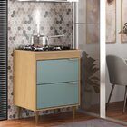 Balcão Cooktop 5 Bocas 2 Portas Com Pistão 80 Cm Nogal/grey