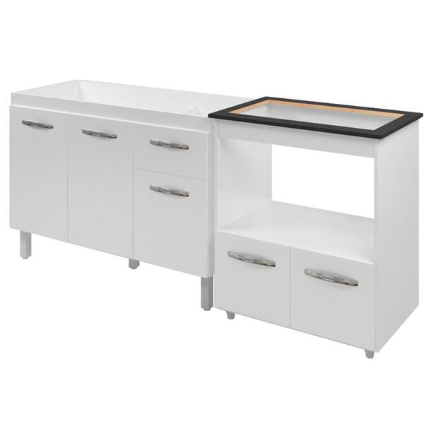 Balcao Cooktop 5 Bocas E Pia 120cm Mobbs