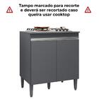 Balcão Cooktop Andréia 79cm Com 2 Portas - Ajl Móveis
