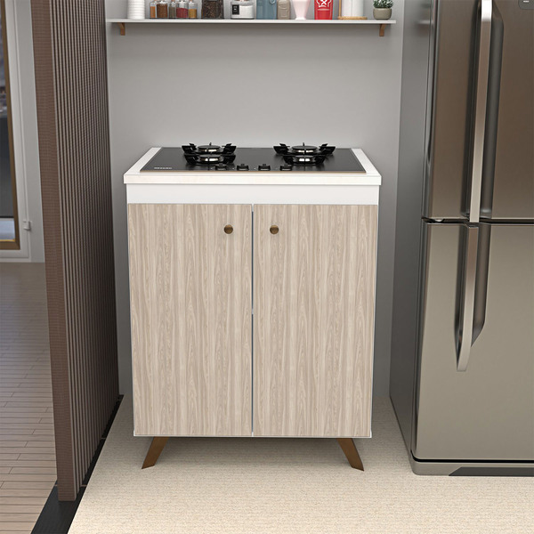 Balcão Cooktop Auxiliar Cozinha 2 Portas 90x70cm Netmobil - D