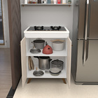 Balcão Cooktop Auxiliar Cozinha 2 Portas 90x70cm Netmobil - D