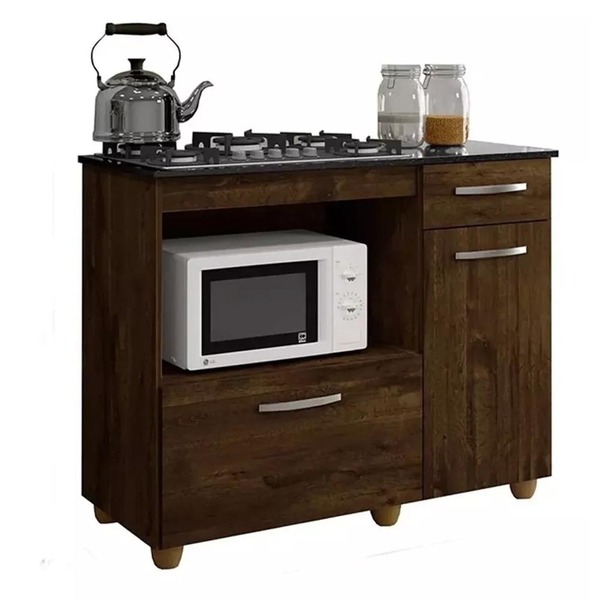 Balcão Cooktop Basculante 2 Portas 1 Gaveta Ideal Ipe