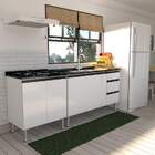 Balcão Cooktop De Cozinha Em Aço Montado Sem Tampo Com Puxado